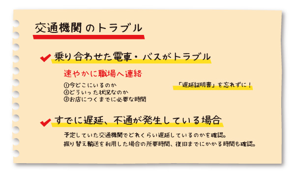 交通機関のトラブル