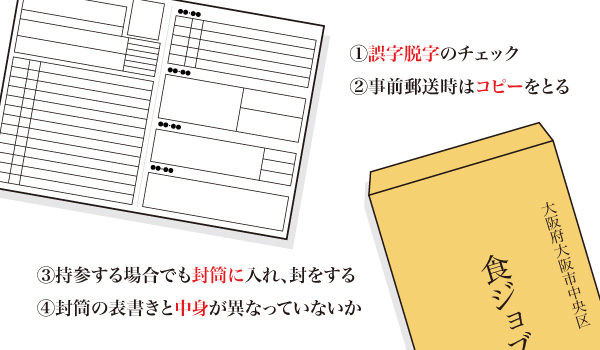 履歴書、職務経歴書などの準備