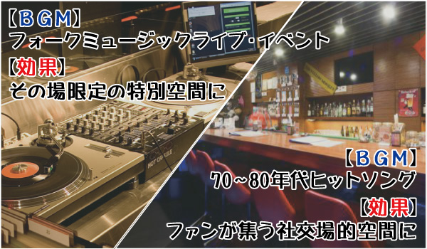 特定ジャンルの音楽をテーマにした飲食店の場合