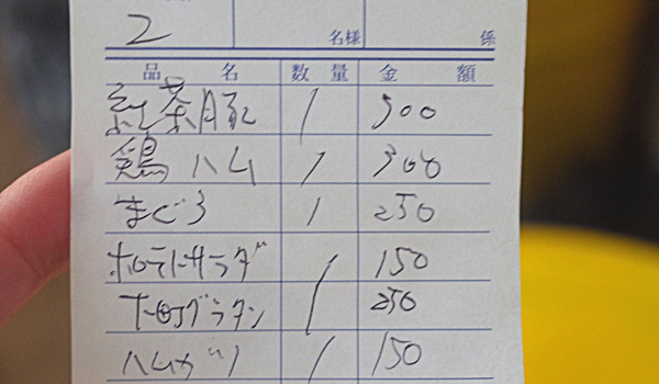 メニュー表